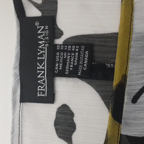 Frank Lyman Splash of Color Semi Sheer Smocked Waist Top/ Blouse - Picture 9 of 10